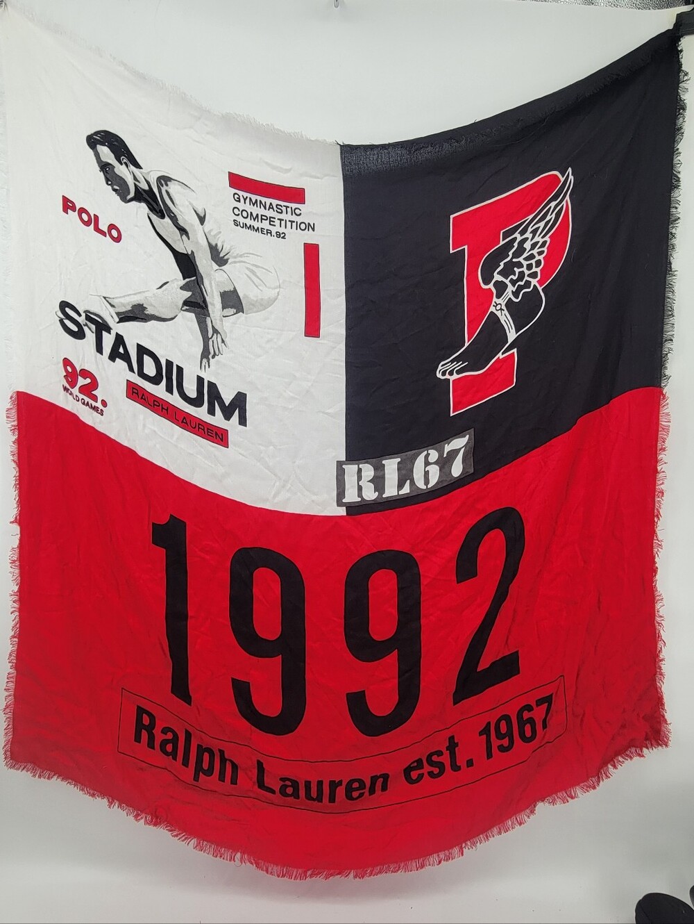 Polo Ralph Lauren 1992 Stadium Scarf P-Wing Gymnastics RL67 NWOT Archival